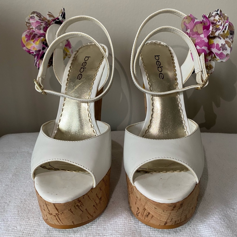 Bebe Cork Platform Heels